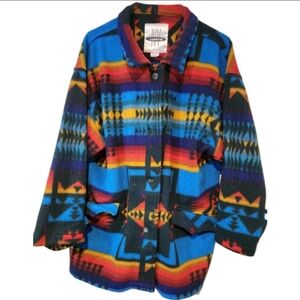 VINTAGE NY 10018 Jacket Women Medium Aztec Southwestern Navajo Tribal Yellowston